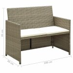 Vidaxl canap de jardin a 2 places avec coussins beige rsine tresse