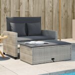 Vidaxl canap de jardin 2 places et coussins gris clair rsine tresse
