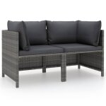 Vidaxl canapé de jardin a 2 places avec coussins gris résine tressée Vidaxl canapé de jardin a 2 places avec coussins gris résine tressée