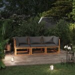 Vidaxl canap de jardin a 3 places avec coussin bois d'acacia massif