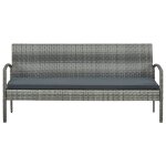 Vidaxl canap� de jardin a 3 places avec coussin gris r�sine tress�e