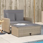 Vidaxl canap de jardin avec coussins 2 places beige rsine tresse