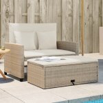 Vidaxl canap de jardin avec coussins 2 places beige rsine tresse