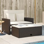 Vidaxl canap de jardin avec coussins 2 places marron rsine tresse