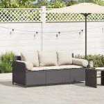 Vidaxl canapé de jardin avec coussins 3 places noir résine tressée Vidaxl canapé de jardin avec coussins 3 places noir résine tressée