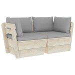 Vidaxl canap palette a 2 places de jardin avec coussins bois d'pica