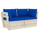 Vidaxl canap palette a 2 places de jardin avec coussins bois d'pica