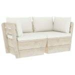 Vidaxl canap palette a 2 places de jardin avec coussins bois d'pica