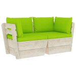 Vidaxl canap palette a 2 places de jardin avec coussins bois d'pica