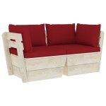 Vidaxl canap palette a 2 places de jardin avec coussins bois d'pica