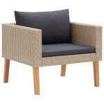 Vidaxl canapé simple de jardin avec coussins résine tressée beige Vidaxl canapé simple de jardin avec coussins résine tressée beige