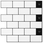 Vidaxl carreau de m�tro 10 pcs blanc noir 30 x 30 cm