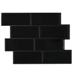 Vidaxl carreau de m�tro 20 pcs noir 29 x 21 cm polyur�thane et pet