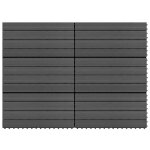 Vidaxl carreaux de terrasse 6 pcs wpc 60x30 cm 1, 08 m noir