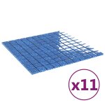 Vidaxl carrelage en mosa�que 11 pcs bleu 50 x 50 cm verre