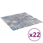 Vidaxl carrelage en mosa�que 22 pcs gris et bleu 50 x 50 cm verre