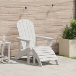 Vidaxl chaise adirondack blanche avec repose - pieds
