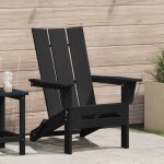 Vidaxl chaise adirondack pliante noire 74, 5x80, 5x90 cm hdpe