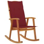 Vidaxl chaise a bascule avec coussins bois d'acacia massif