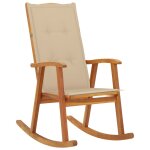 Vidaxl chaise a bascule avec coussins bois d'acacia massif