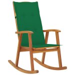 Vidaxl chaise a bascule avec coussins bois d'acacia massif