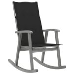 Vidaxl chaise a bascule avec coussins gris bois d'acacia massif