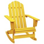 Vidaxl chaise a bascule de jardin adirondack bois de sapin jaune