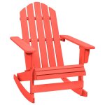 Vidaxl chaise a bascule de jardin adirondack bois de sapin rouge