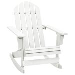 Vidaxl chaise a bascule de jardin bois blanc