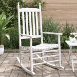 Vidaxl chaises a bascule siges incurvs lot de 2 blanc sapin massif
