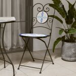 Vidaxl chaises de bistro pliables lot de 2 bleu et blanc c�ramique