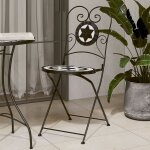 Vidaxl chaises de bistro pliables 2 pcs noir et blanc cramique