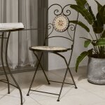 Vidaxl chaises de bistro pliables 2 pcs terre cuite et blanc cramique