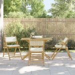 Vidaxl chaises de bistro pliantes lot de 4 et coussins blanc crème Vidaxl chaises de bistro pliantes lot de 4 et coussins blanc crème