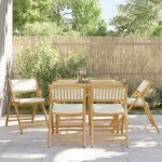 Vidaxl chaises de bistro pliantes lot de 6 et coussins blanc crème Vidaxl chaises de bistro pliantes lot de 6 et coussins blanc crème