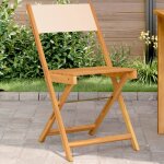 Vidaxl chaises de bistrot lot de 2 beige bois d'acacia massif et tissu