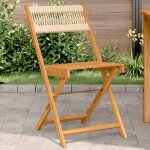 Vidaxl chaises de bistrot lot de 2 beige bois acacia et polypropyl�ne