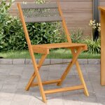 Vidaxl chaises de bistrot lot de 2 gris bois d'acacia et polypropylne