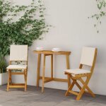 Vidaxl chaises de bistrot d'ext�rieur avec coussin 2 pcs cr�me blanc