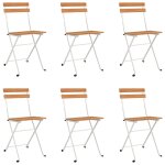 Vidaxl chaises de bistrot pliantes 6 pcs bois d'acacia solide et acier