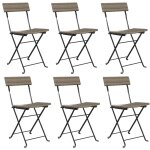 Vidaxl chaises de bistrot pliantes 6 pcs gris rsine tresse et acier