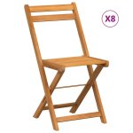 Vidaxl chaises de bistrot pliantes lot de 8 bois d'acacia solide