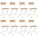 Vidaxl chaises de bistrot pliantes 8 pcs bois d'acacia solide et acier