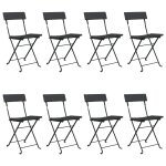 Vidaxl chaises de bistrot pliantes 8 pcs noir résine tressée et acier Vidaxl chaises de bistrot pliantes 8 pcs noir résine tressée et acier