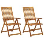 Vidaxl chaises inclinables de jardin 2 pcs bois solide d'acacia Vidaxl chaises inclinables de jardin 2 pcs bois solide d'acacia