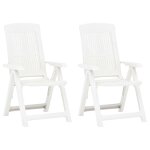 Vidaxl chaises inclinables de jardin 2 pcs plastique blanc