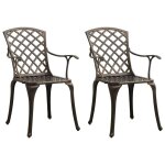 Vidaxl chaises de jardin 2 pcs aluminium coul bronze