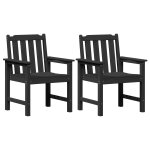 Vidaxl chaises de jardin 2 pcs noir hdpe