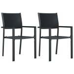 Vidaxl chaises de jardin lot de 2 noir plastique aspect de rotin Vidaxl chaises de jardin lot de 2 noir plastique aspect de rotin