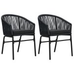 Vidaxl chaises de jardin lot de 2 noir rotin pe Vidaxl chaises de jardin lot de 2 noir rotin pe
